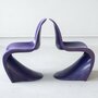 5x Vintage Verner Panton Stuhl Kunststoff Violett 5