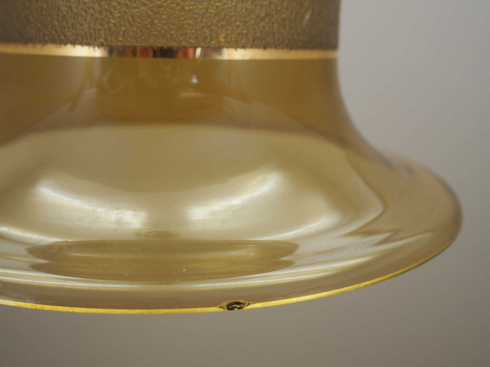 Pendant lamp glass metal gold 1960s 3