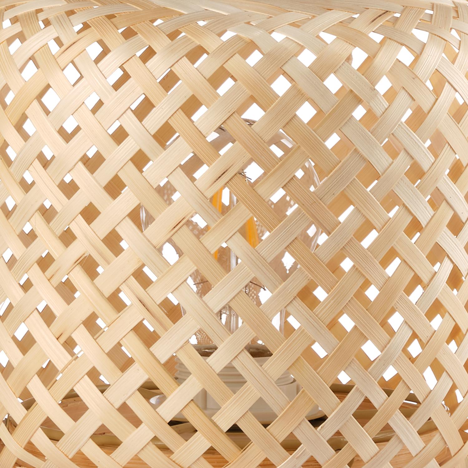 Bamboo Table Lamp 1-Light Bamboo Iron 3