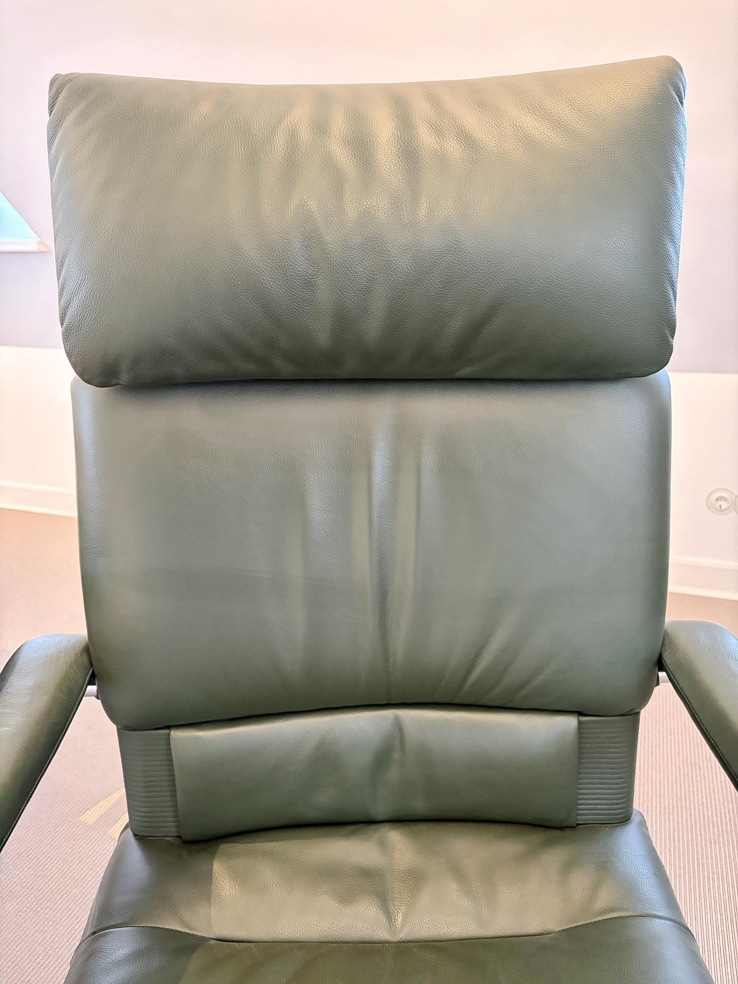 Bürostuhl Leder Dunkelgrün 5