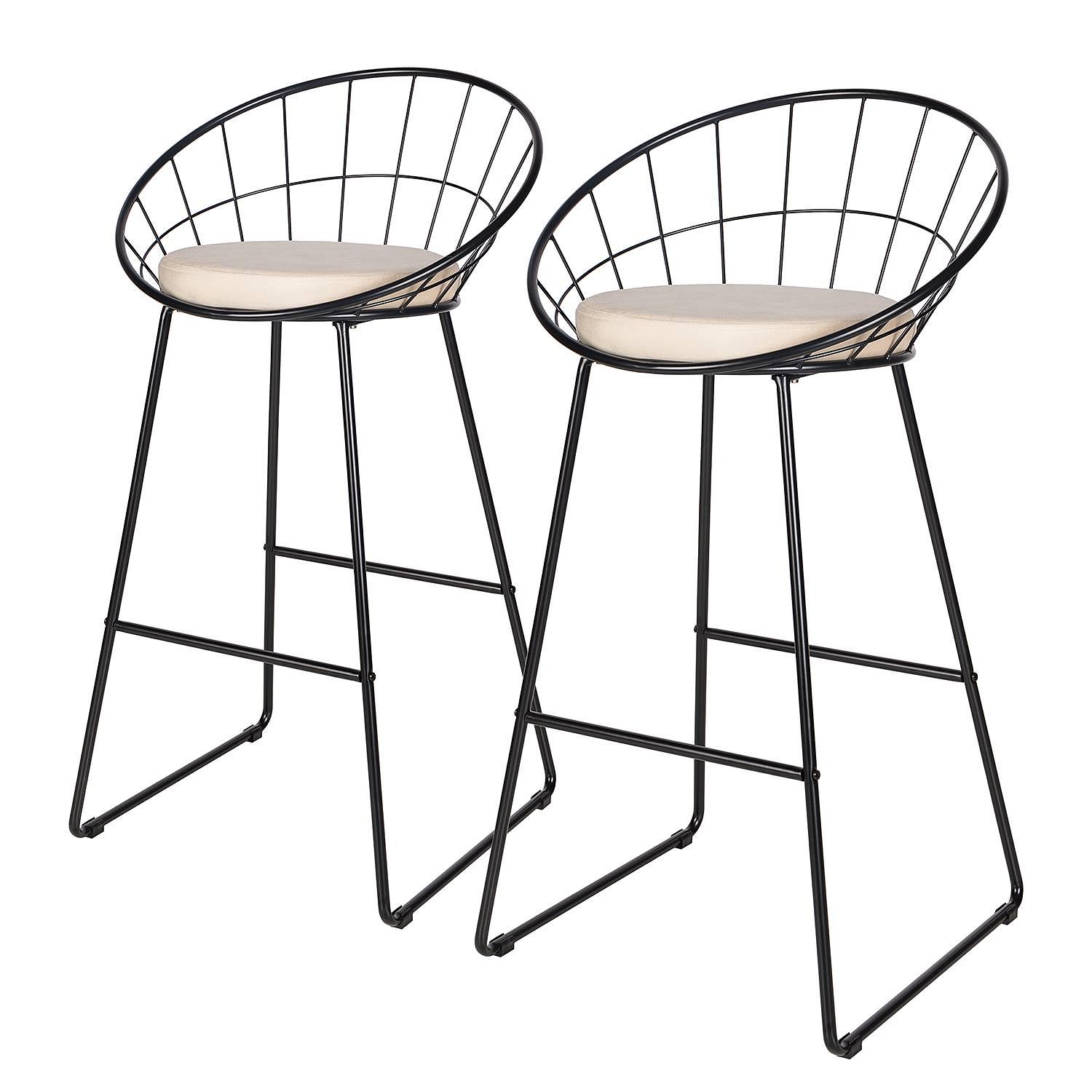 2x Barstuhl Ceza Beige Schwarz 0