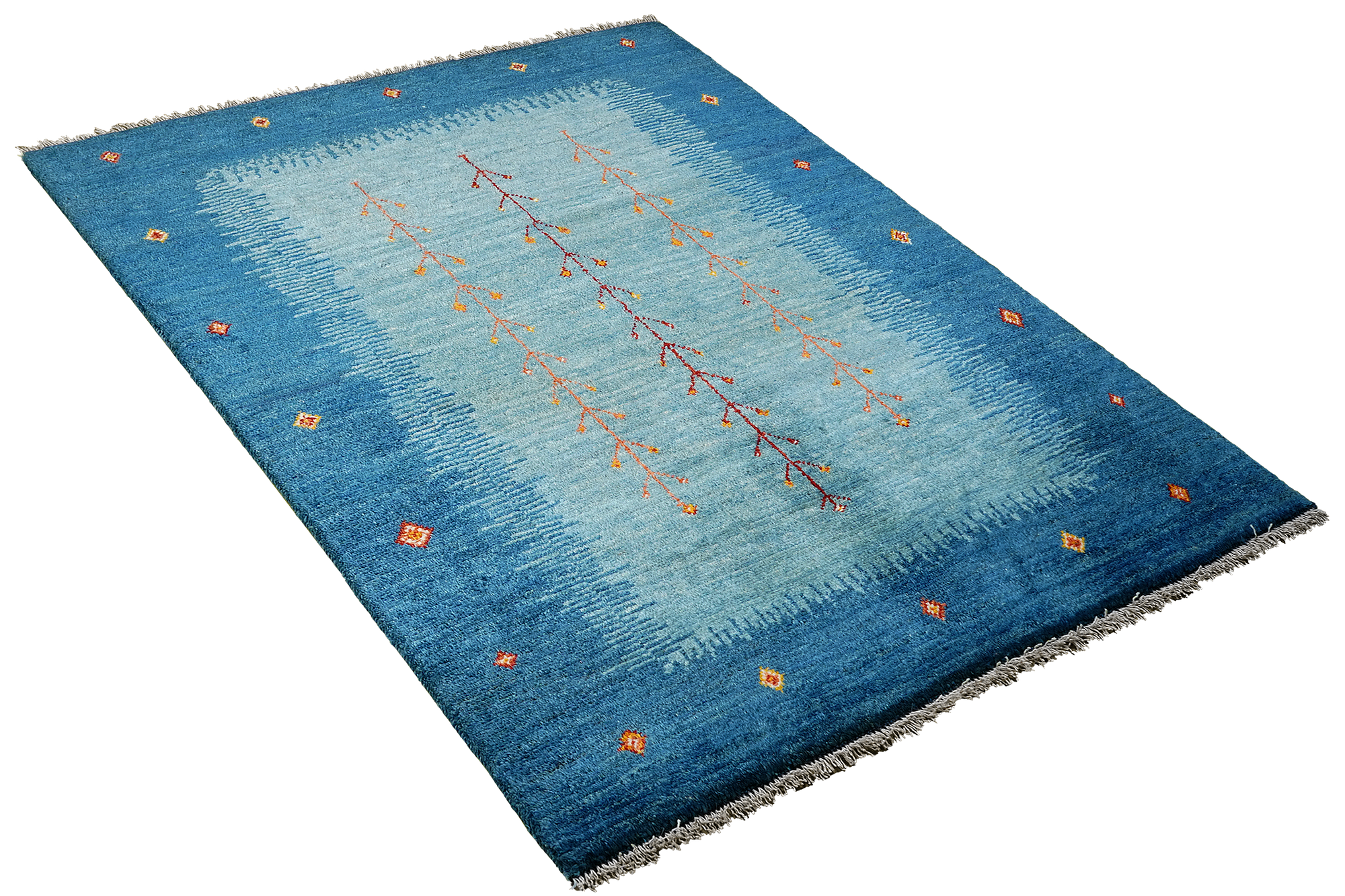 Rizbaf Gabbeh-Teppich Wolle Blau 2