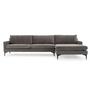 Großes Astha Sofa Récamiere Rechts Danny Steel Grey 1