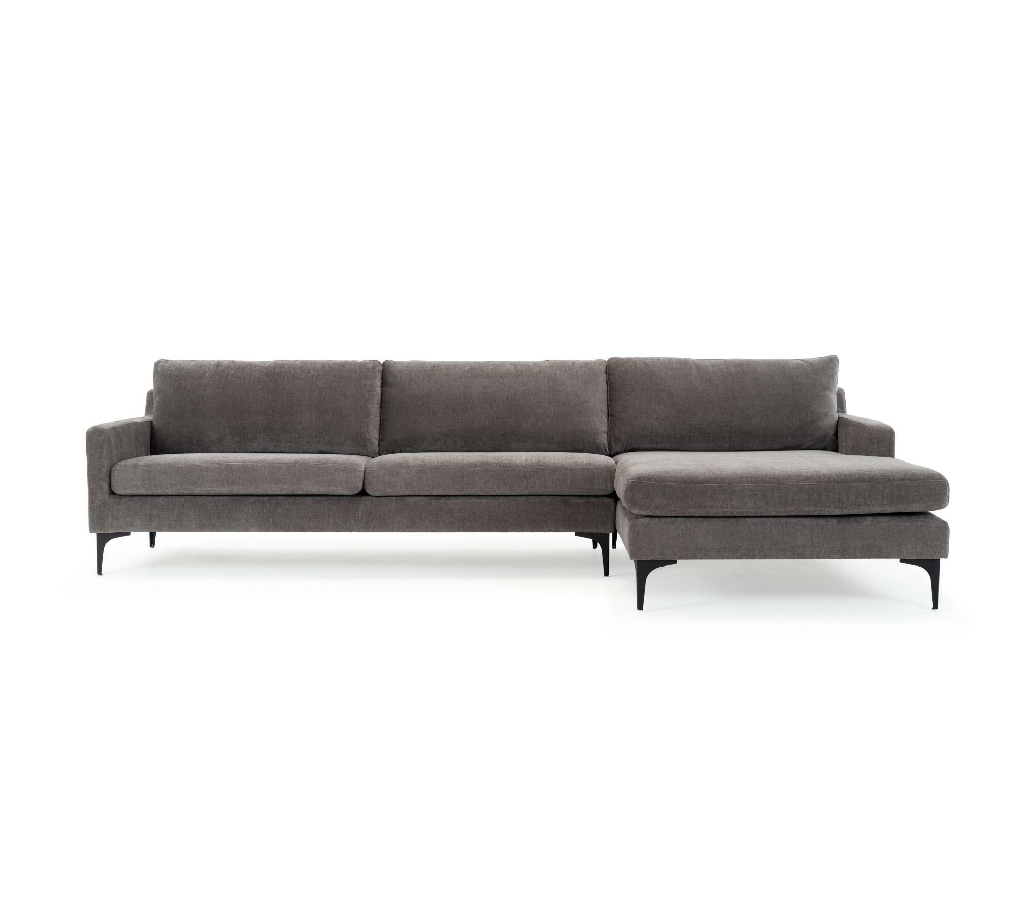 Großes Astha Sofa Récamiere Rechts Danny Steel Grey 1