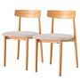 2x Esszimmerstuhl Lolif Eiche Massiv Beige 0