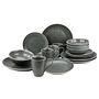 Kombiservice INDUSTRIAL CHIC 16er Set Steingut Schwarz 1