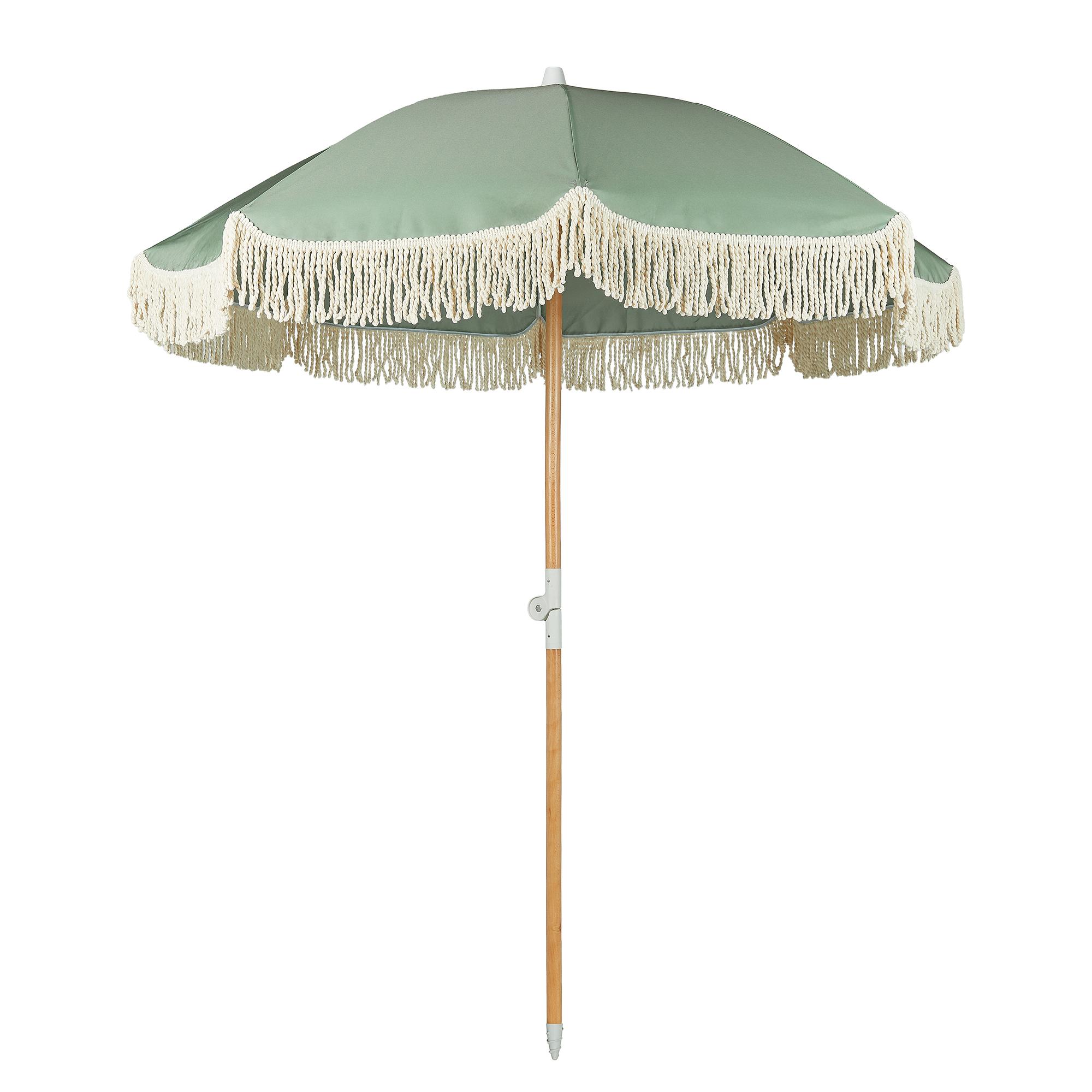 Beach Umbrella BOHO LOUNGE Cotton Fabric Green 3