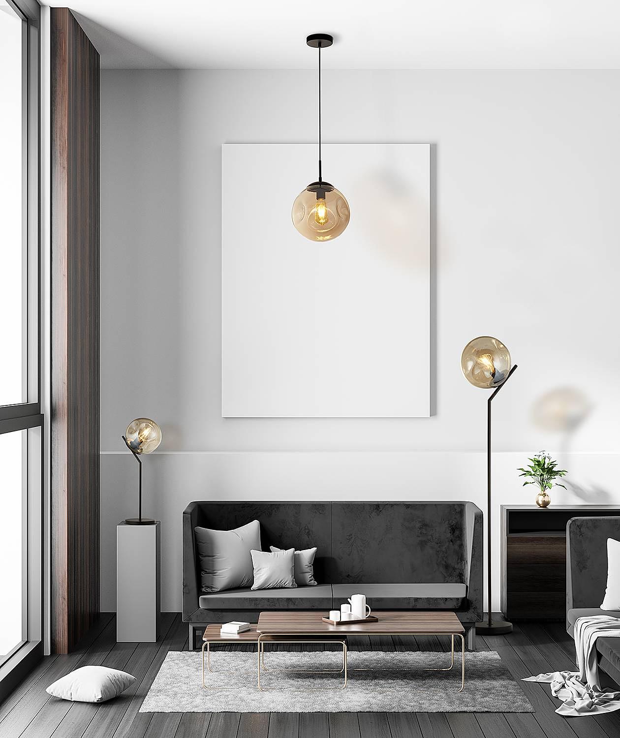 Punch pendant lamp steel colored glass 1-bulb 1