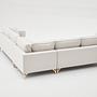 Lima Ecksofa 4-Sitzer Creme mit goldenen Beinen 2