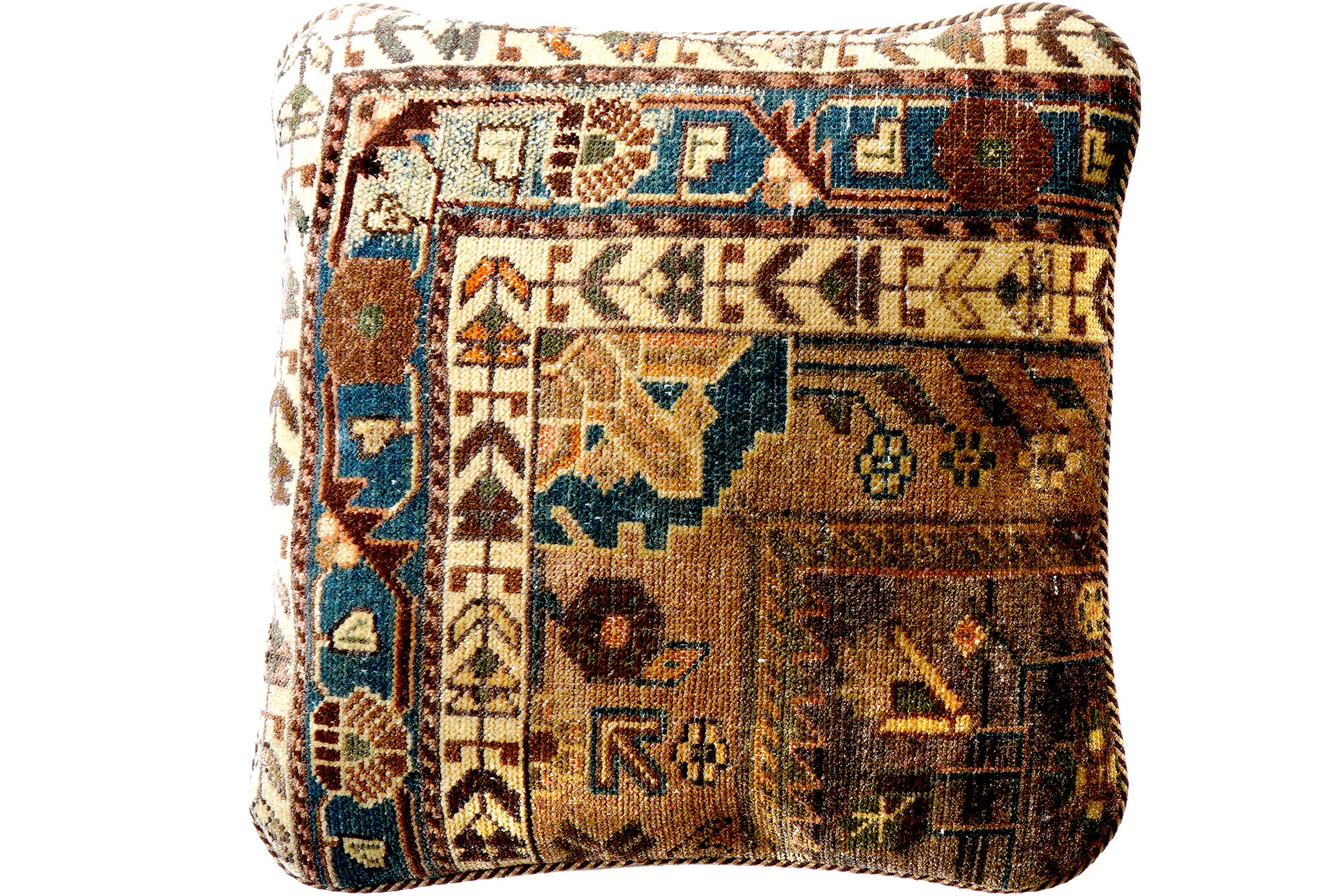 Federa per cuscino Kilim in lana marrone 0