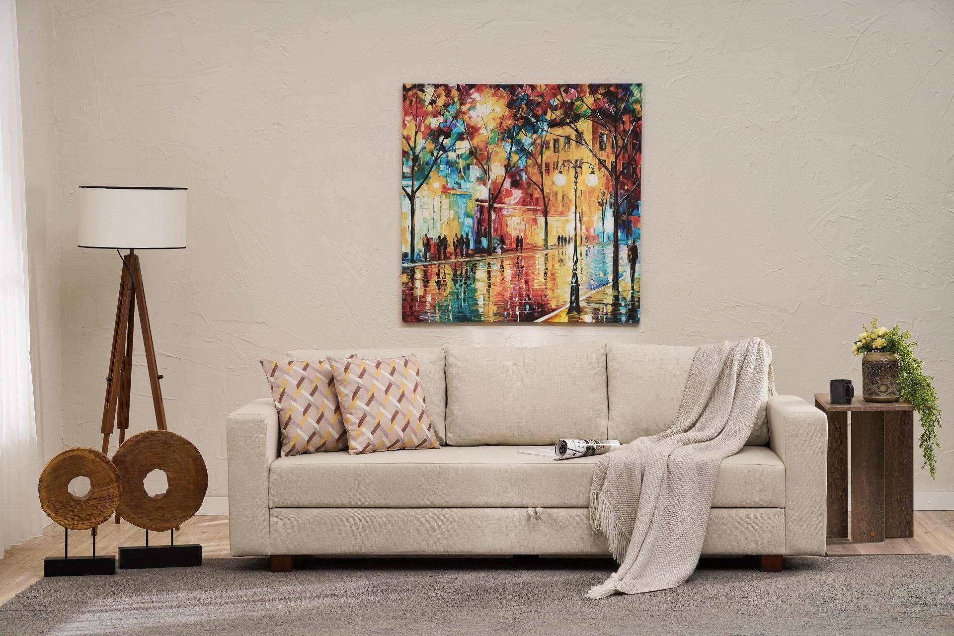 Aly Sofa Bed 3-Seater Cream 0