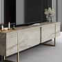 Luxe Lowboard Holz Travertine Gold 4