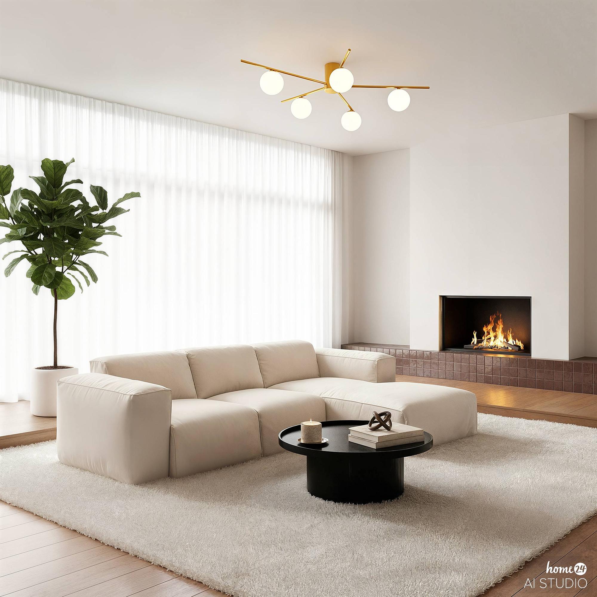 5-Flammig Deckenleuchte REI Eisen Gold 2