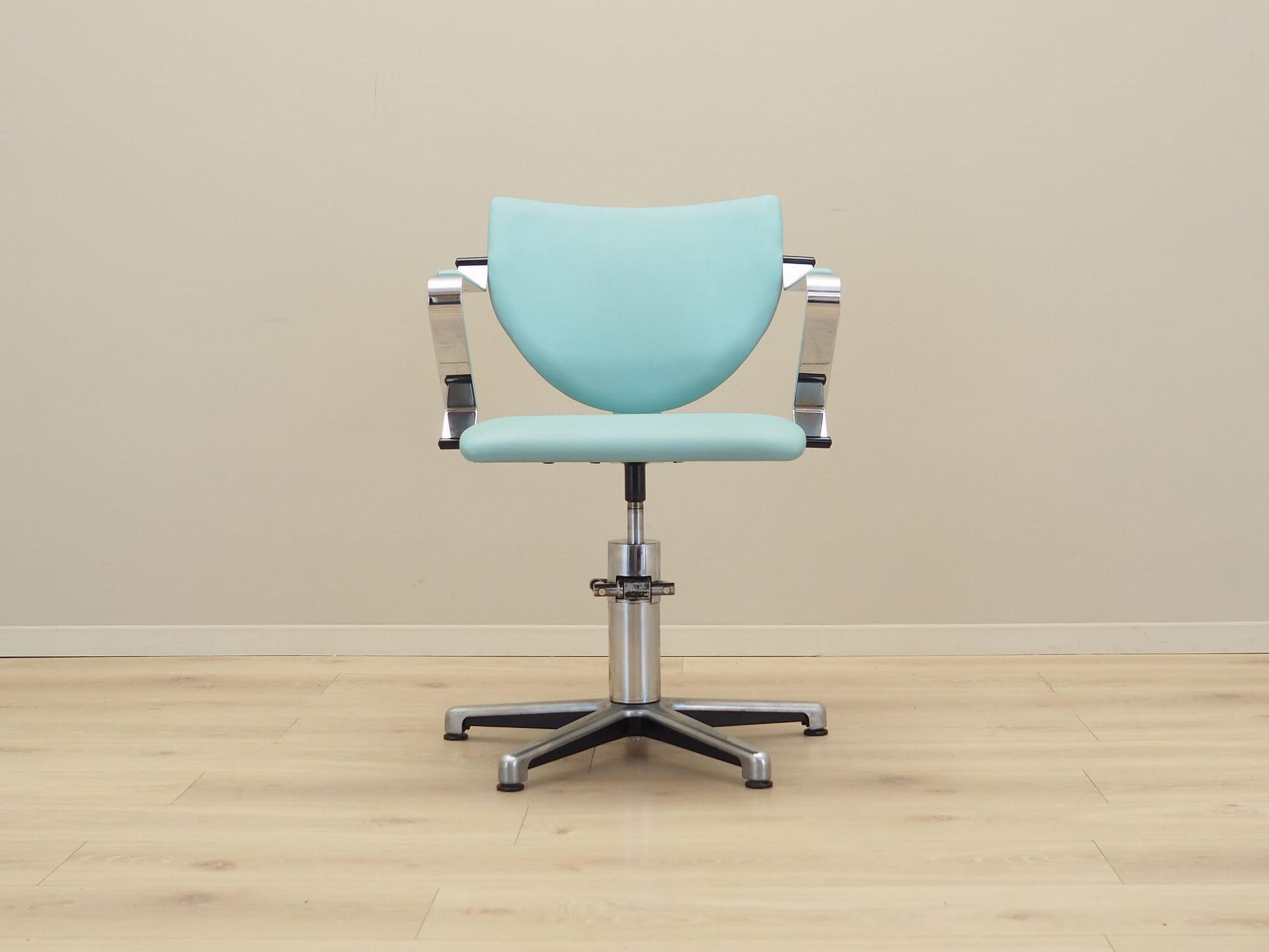 Barber chair Leather Blue 1980s 1