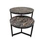 2x Runder Beistelltisch Marmor Metall 2