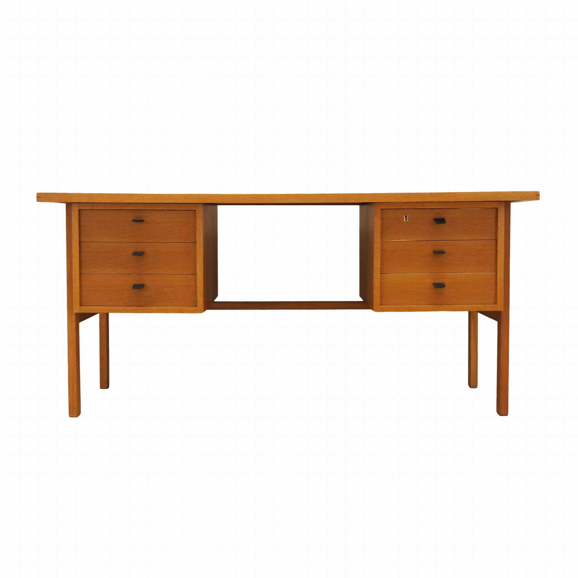 Vintage Desk Ash Wood Brown 1960s 0