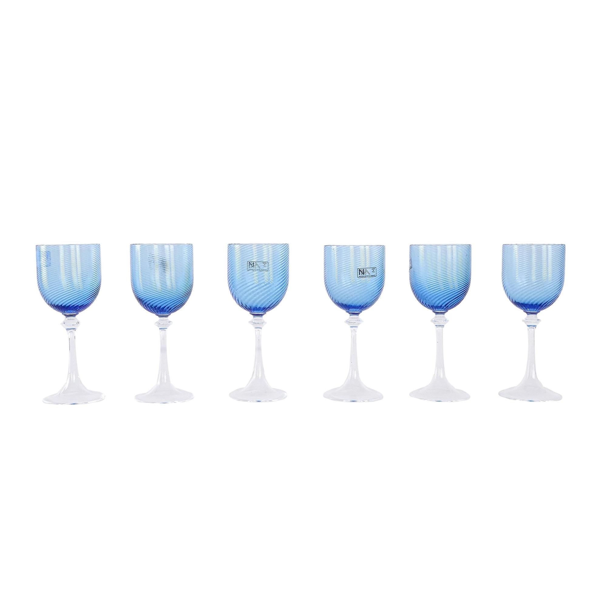 Gläser-Set Muranoglas Blau 1970er Jahre 0