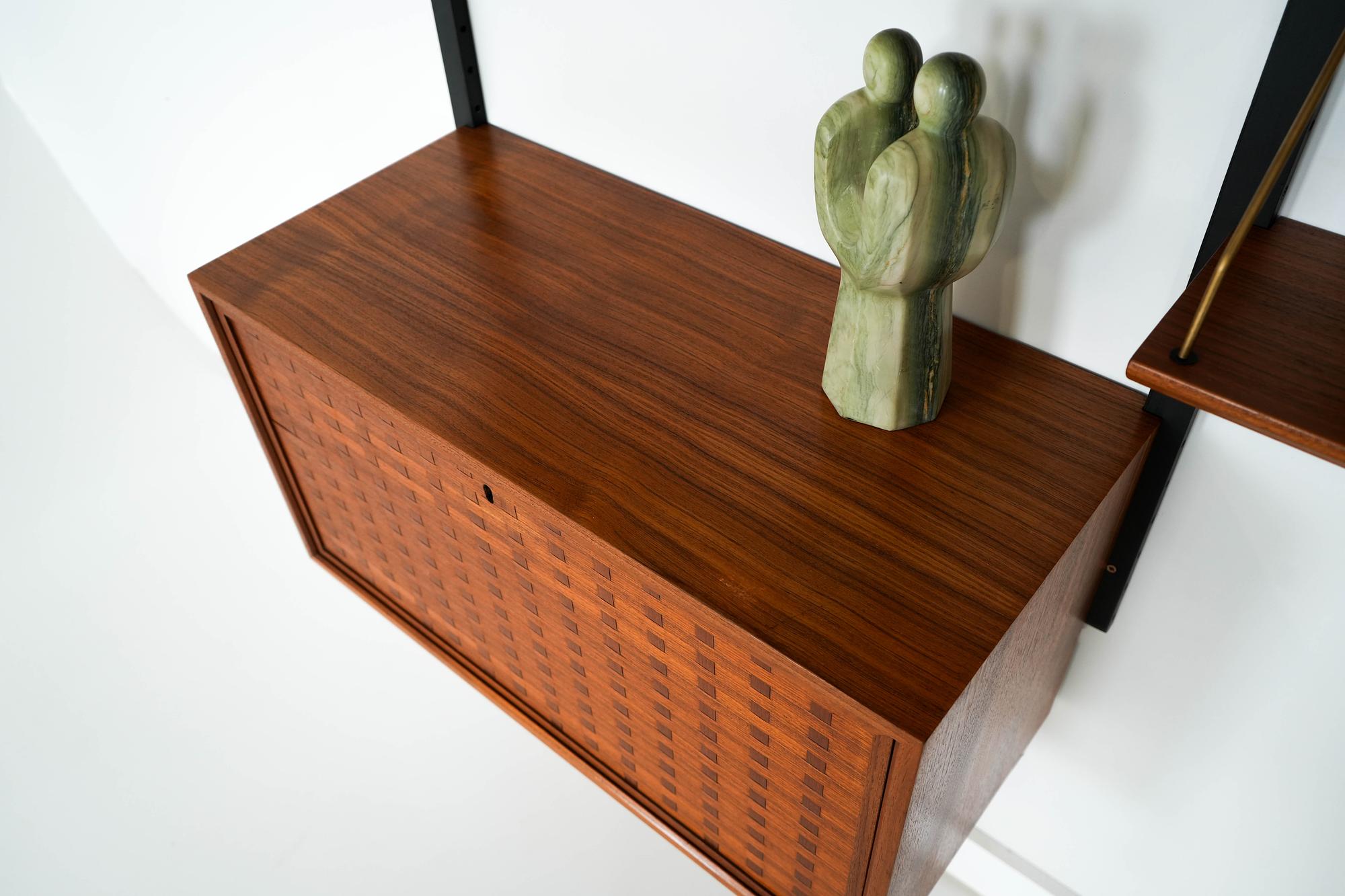 Modulregal Teakholz Braun 1960er Jahre 14