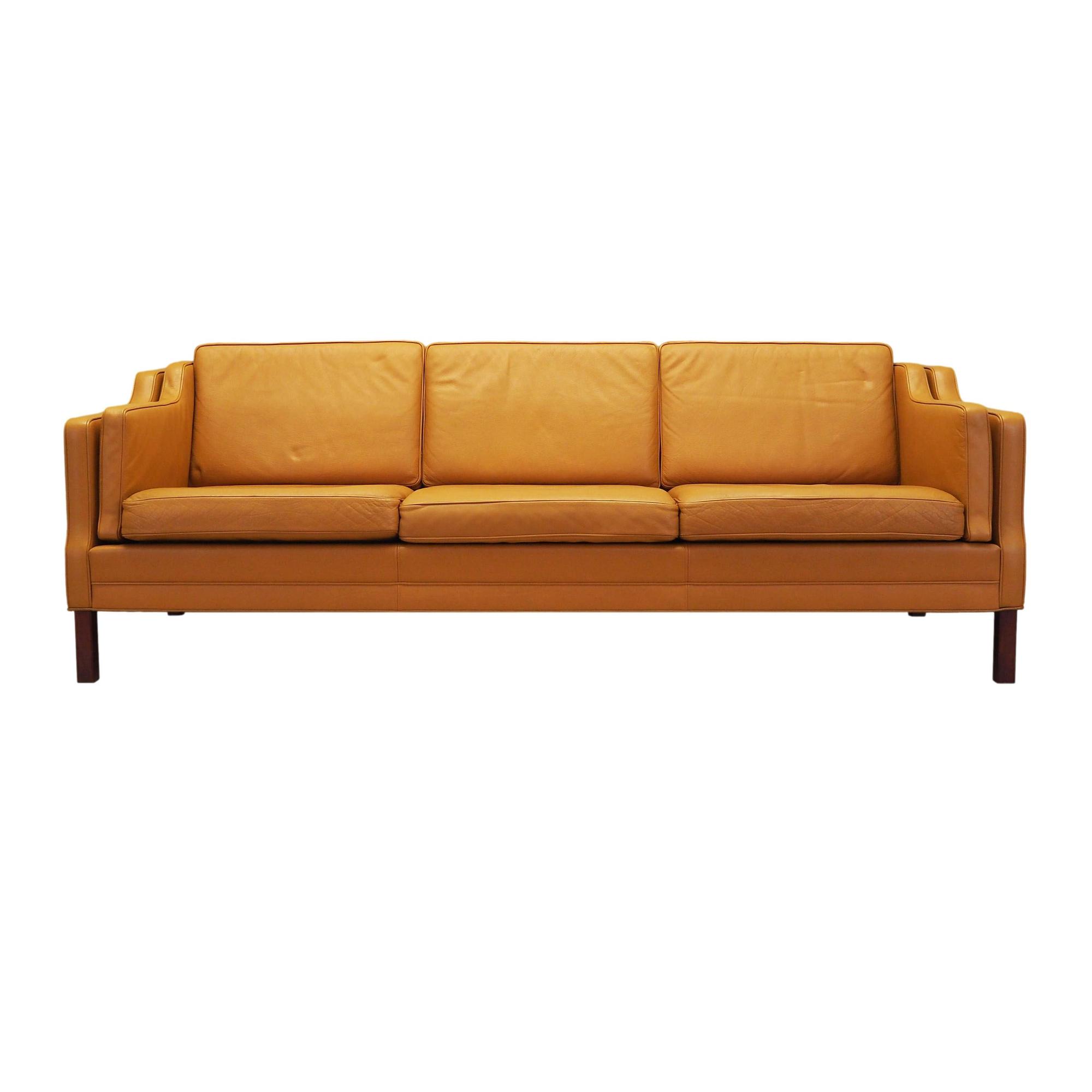Sofa Leder Orange 1970er Jahre 0