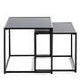 2x Cerney Beistelltisch-Set Glas Metall Schwarz 1