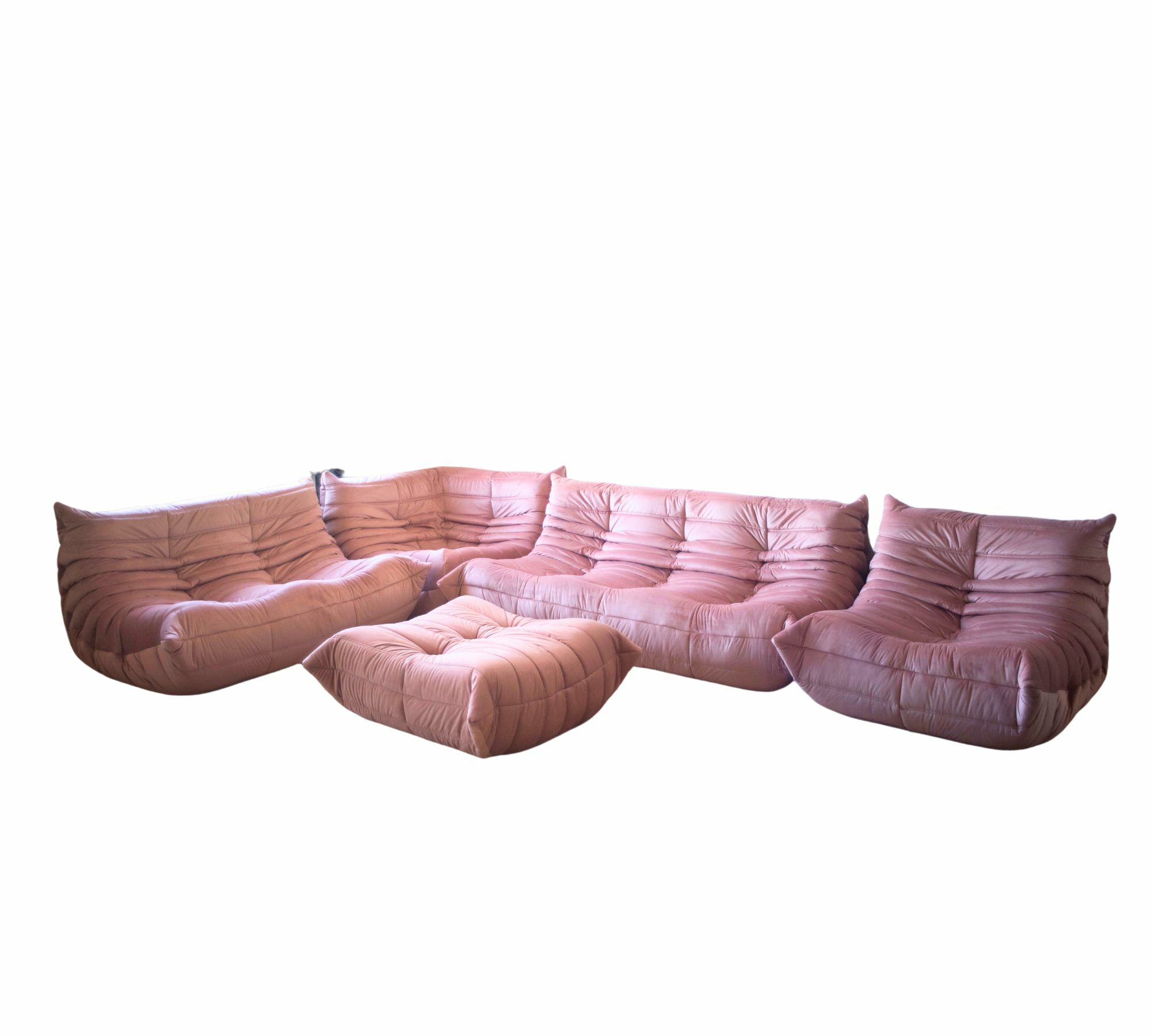 Togo Lounge Set 5-piece Velvet Pearl Pink 0