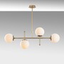 Pendant lamp 4 glass spheres metal gold 5