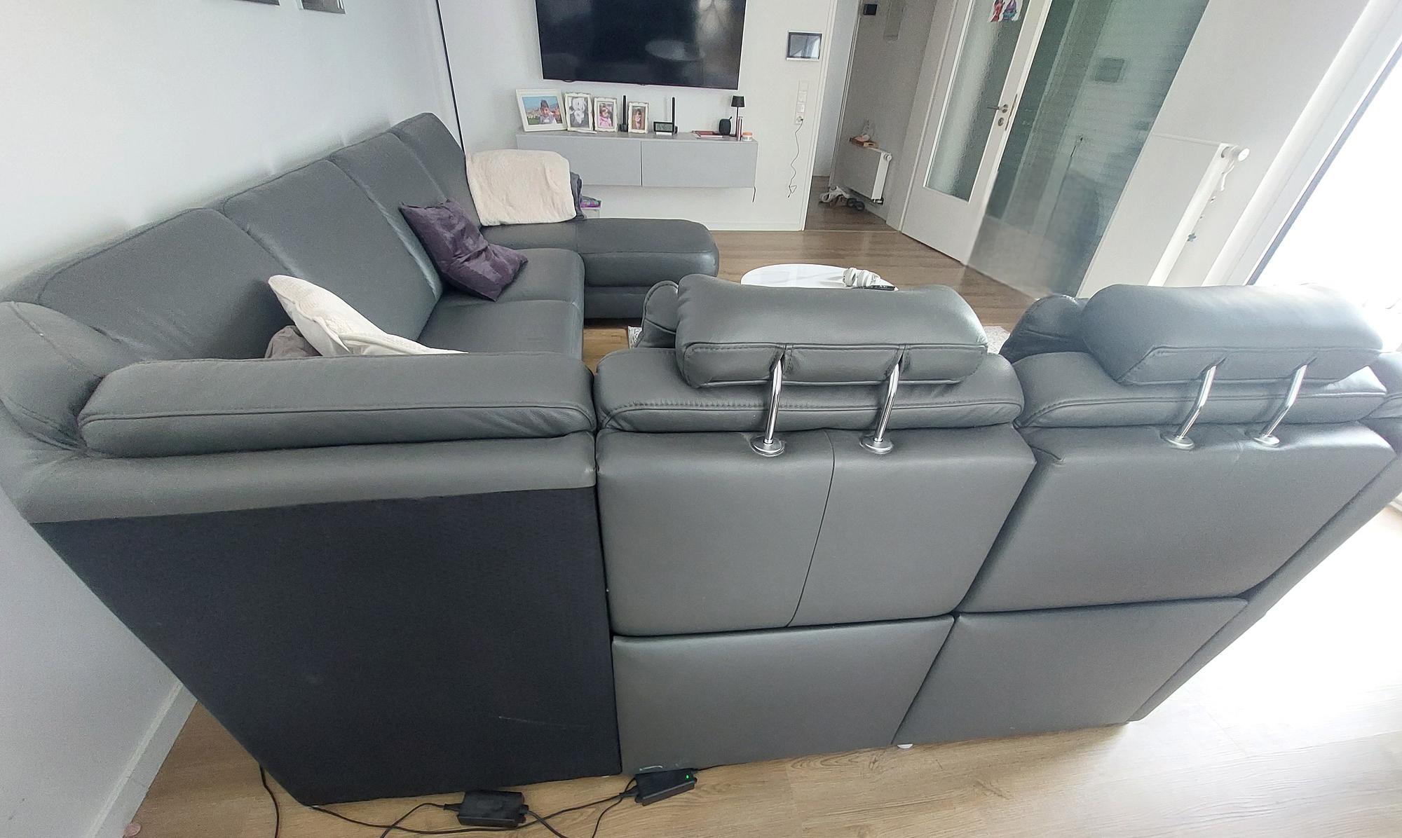 Sofa Leder Anthrazit  2