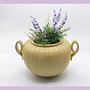 Vintage Bodenvase Keramik Gelb 1950er 4