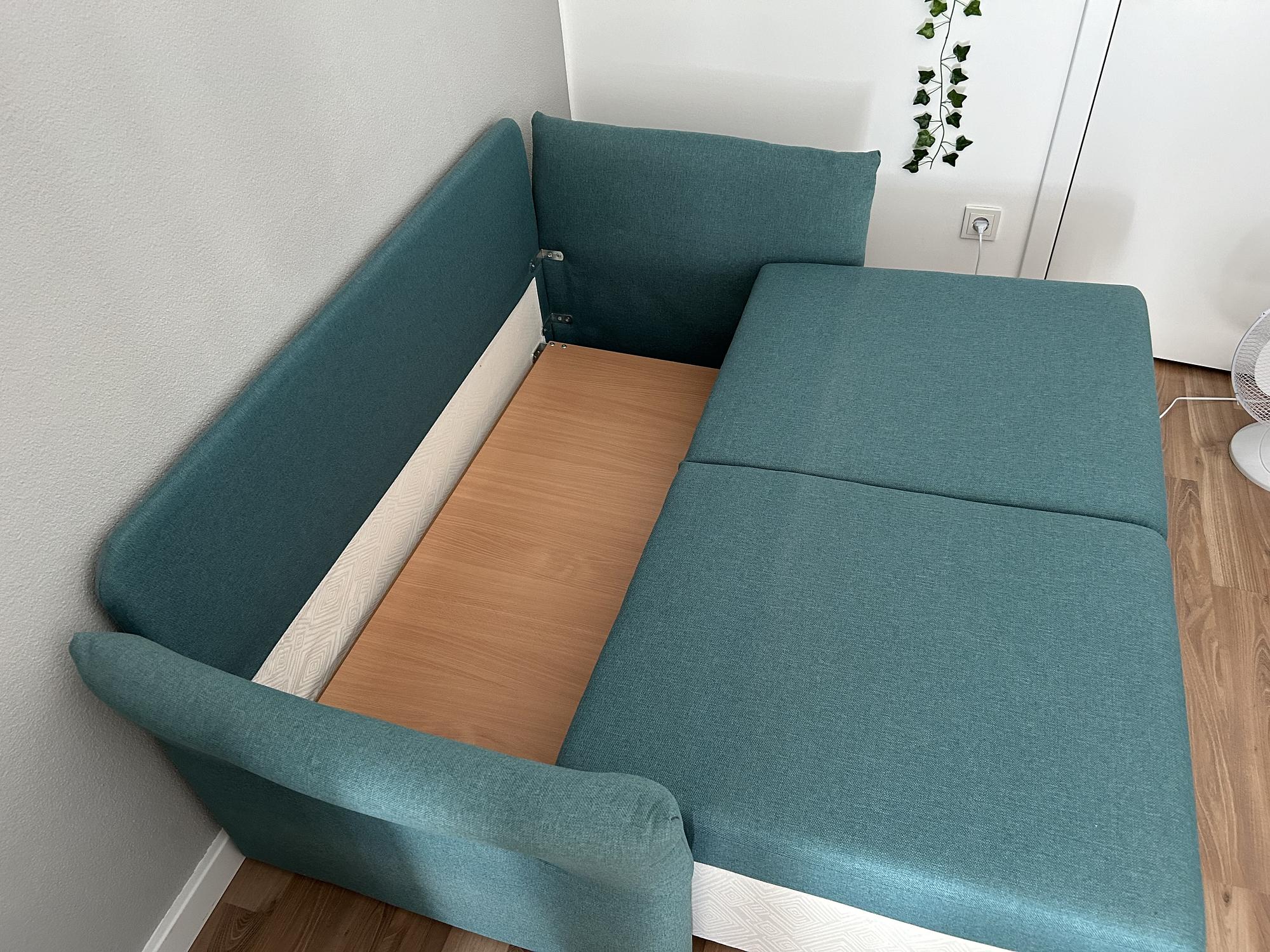 Aufklappbares Sofa Türkis 1