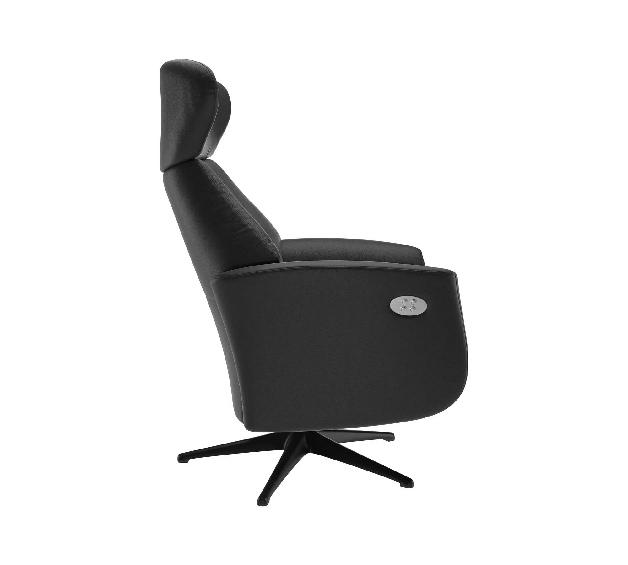 Palermo armchair with electric adjustment Leather Black 2