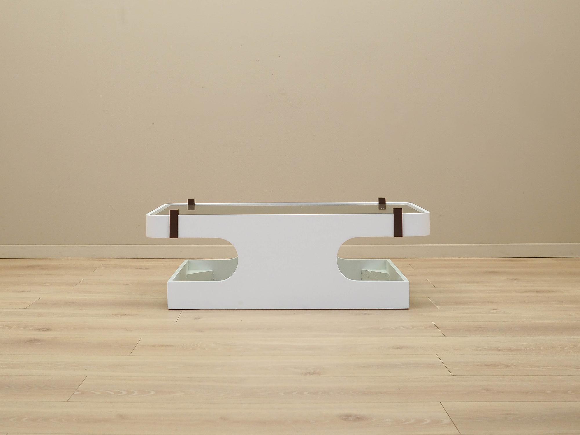 Kaffeetisch Glas Weiß 1970er Jahre 2