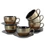 12-Teilig Golden Days Cappuccinotassen-Set Steinzeug Schwarz 1