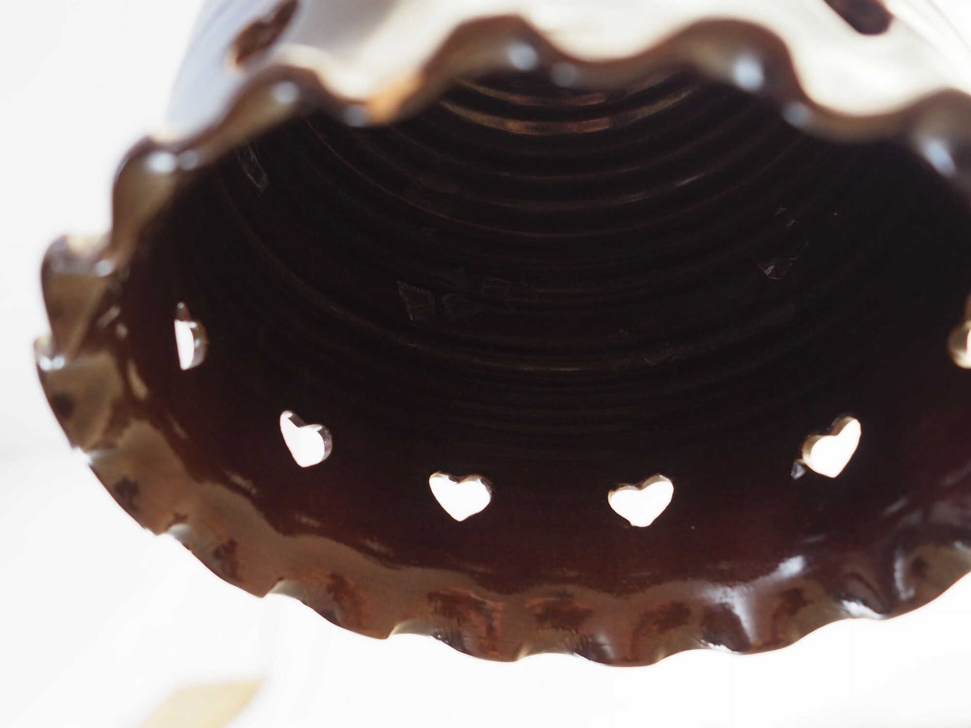 Vintage Pendant Lamp Ceramic Brown 1960s 6