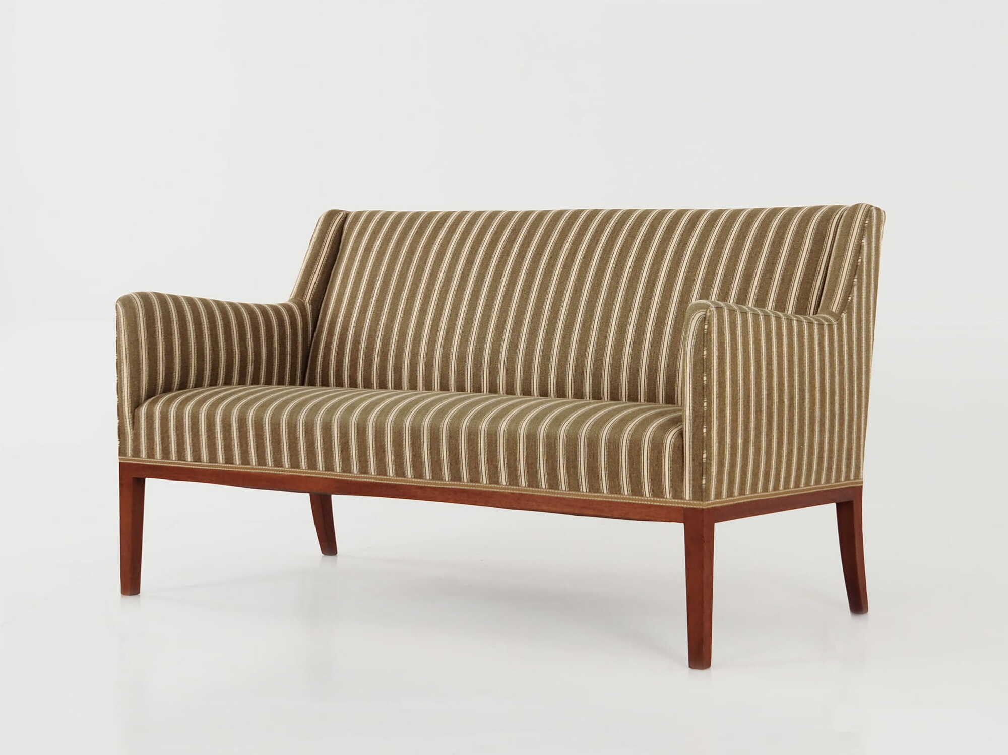 Vintage Sofa Teakholz Textil Grün 1960er Jahre  4