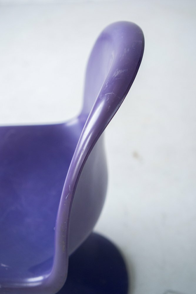 5x Vintage Verner Panton Stuhl Kunststoff Violett 6