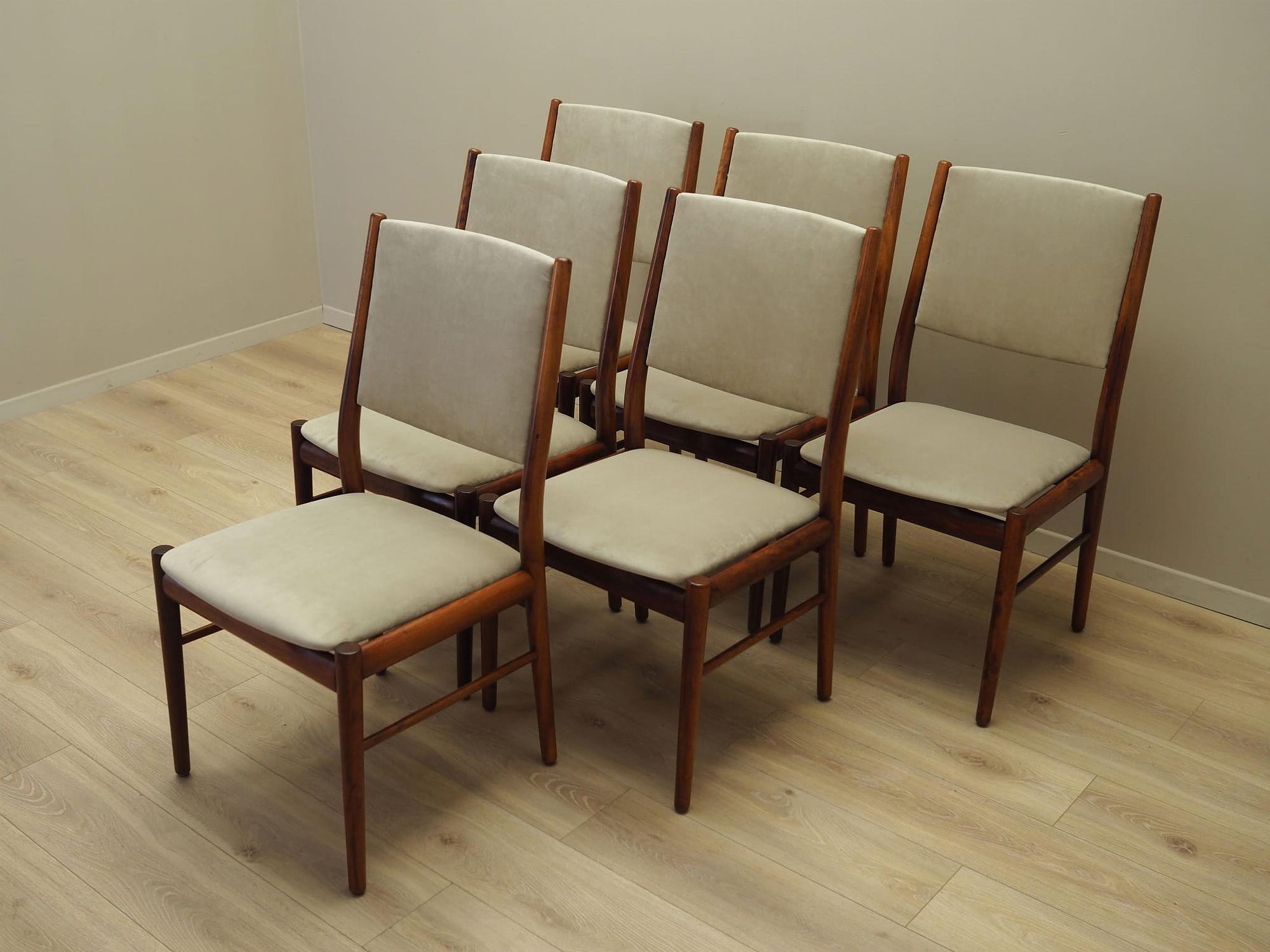Sechser-Set Mahogany Stühle 1970 Jahre 2