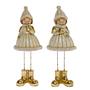 Dekofigur Winterkinder (2-teilig) Polyresin Creme / Gold 0