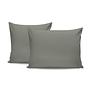 2x Pillowcase Ranforce Cotton Dark Grey 0
