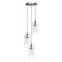 Pendant lamp Duo II Clear glass / Steel 3-light 1