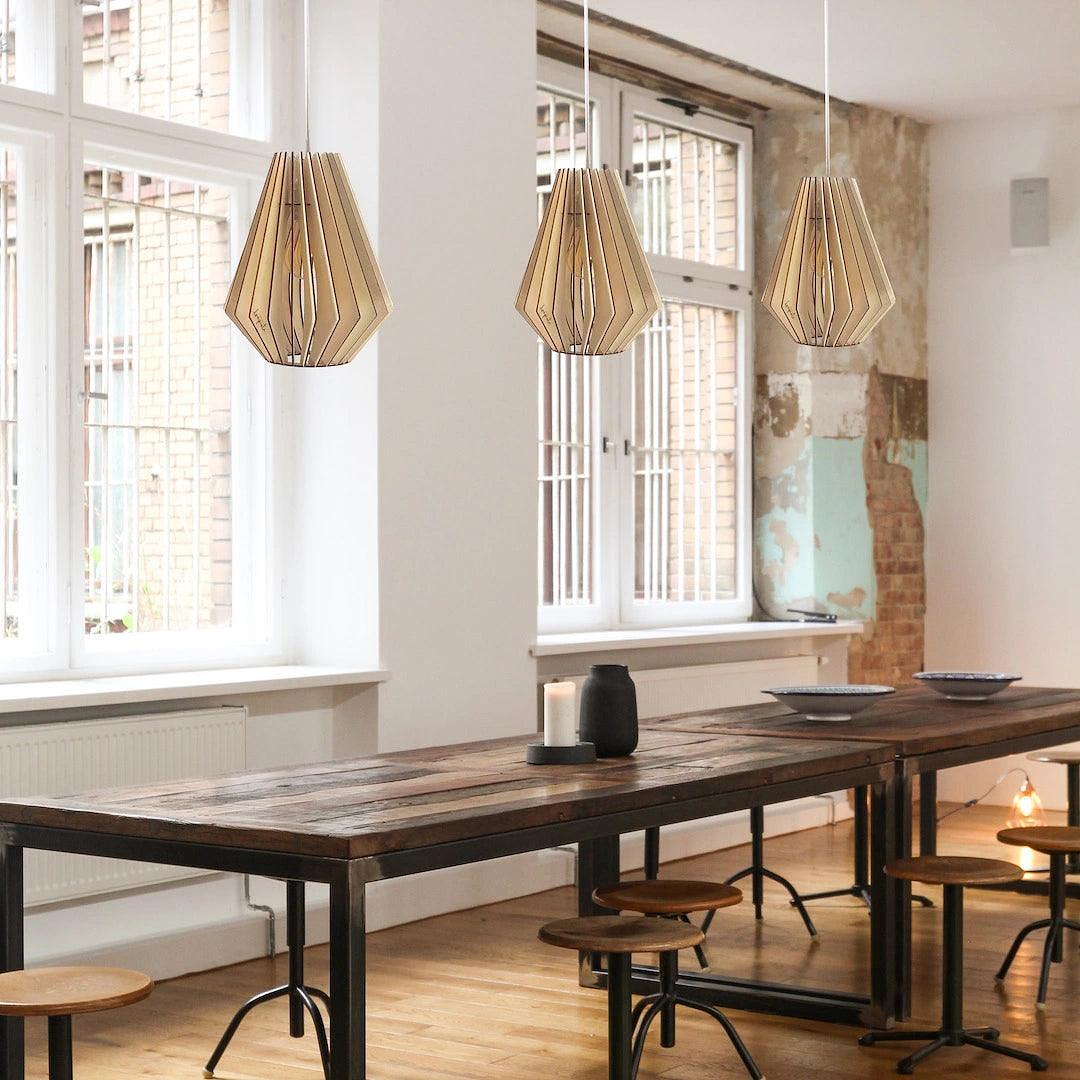 Ambre Pendant Light Wood 21cm 8