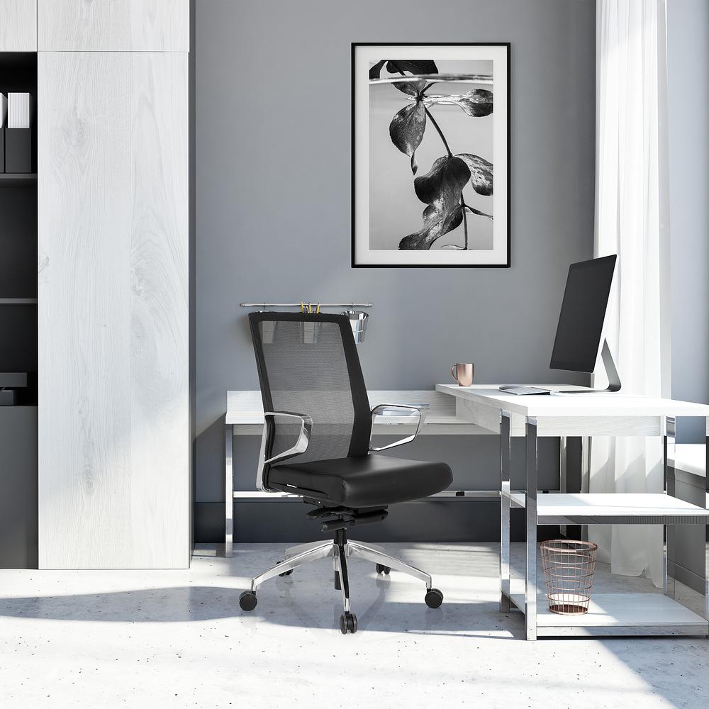 PROVIDER NET Swivel Office Chair with Casters Fabric Black 5