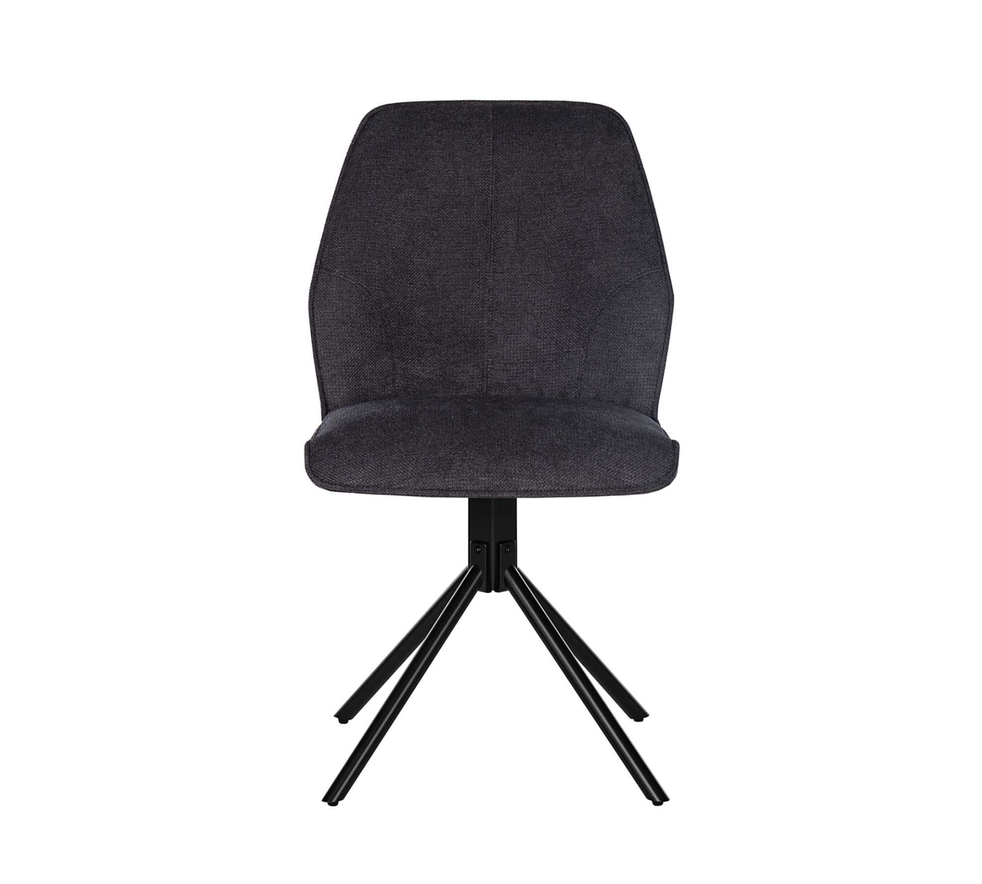 2x Dining chair iron fabric dark grey 2