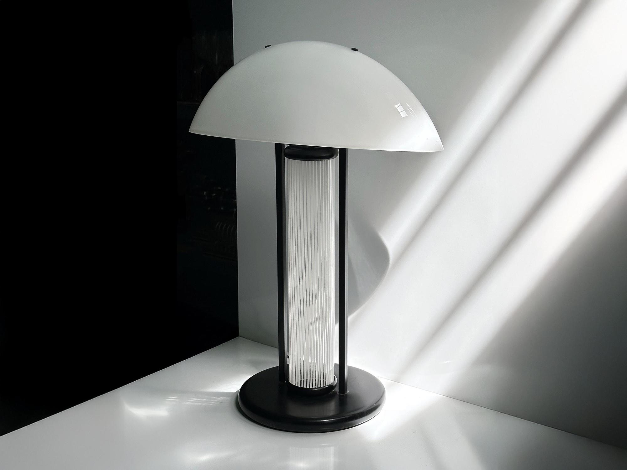 Vintage Bruno Gecchelin Table Lamp White 1980s 0