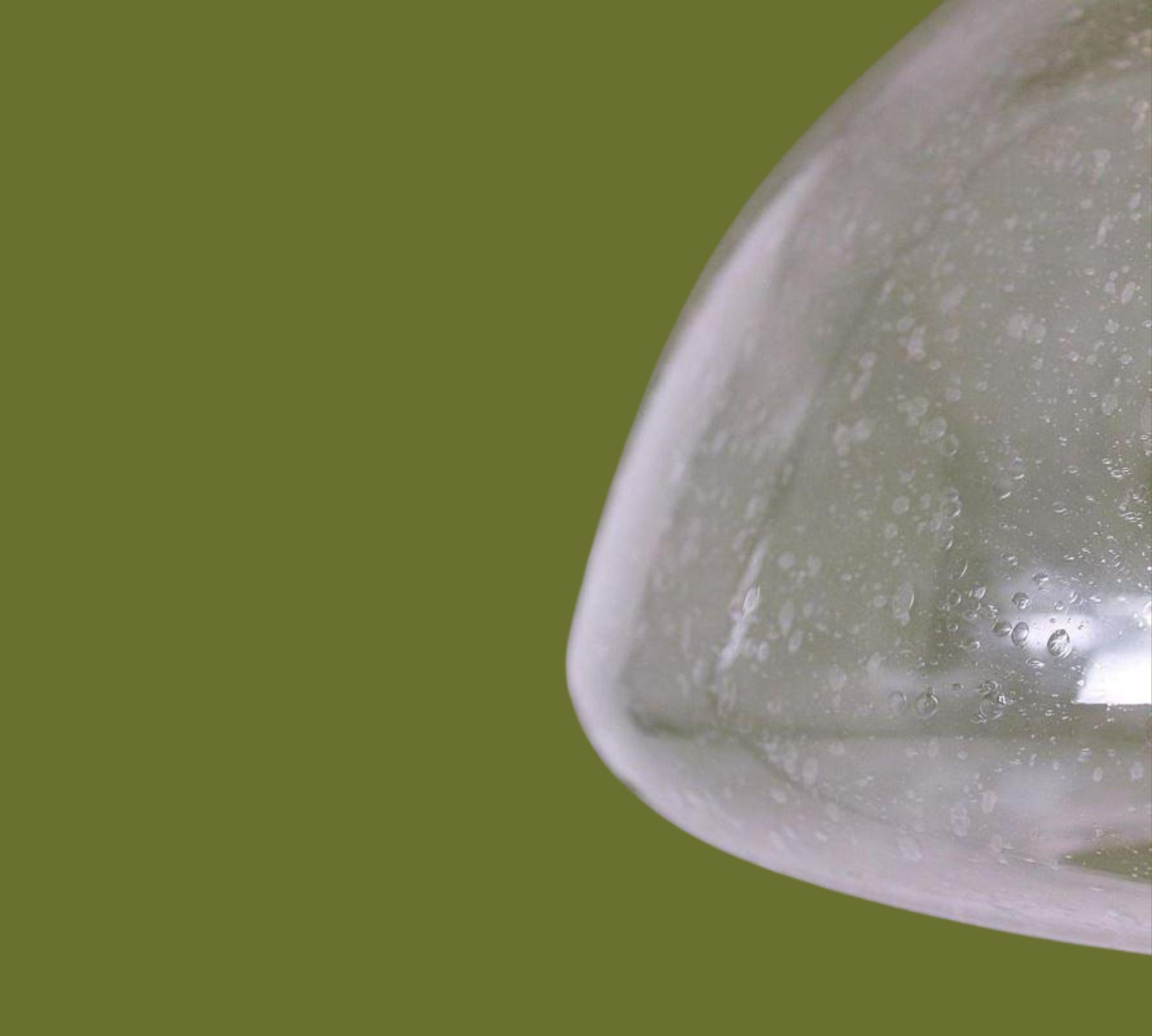 Tulpe Pendelleuchte Eisglas 1960er Jahre 5