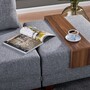 Schlafsofa Récamiere Links Polyester Holz Grau 3