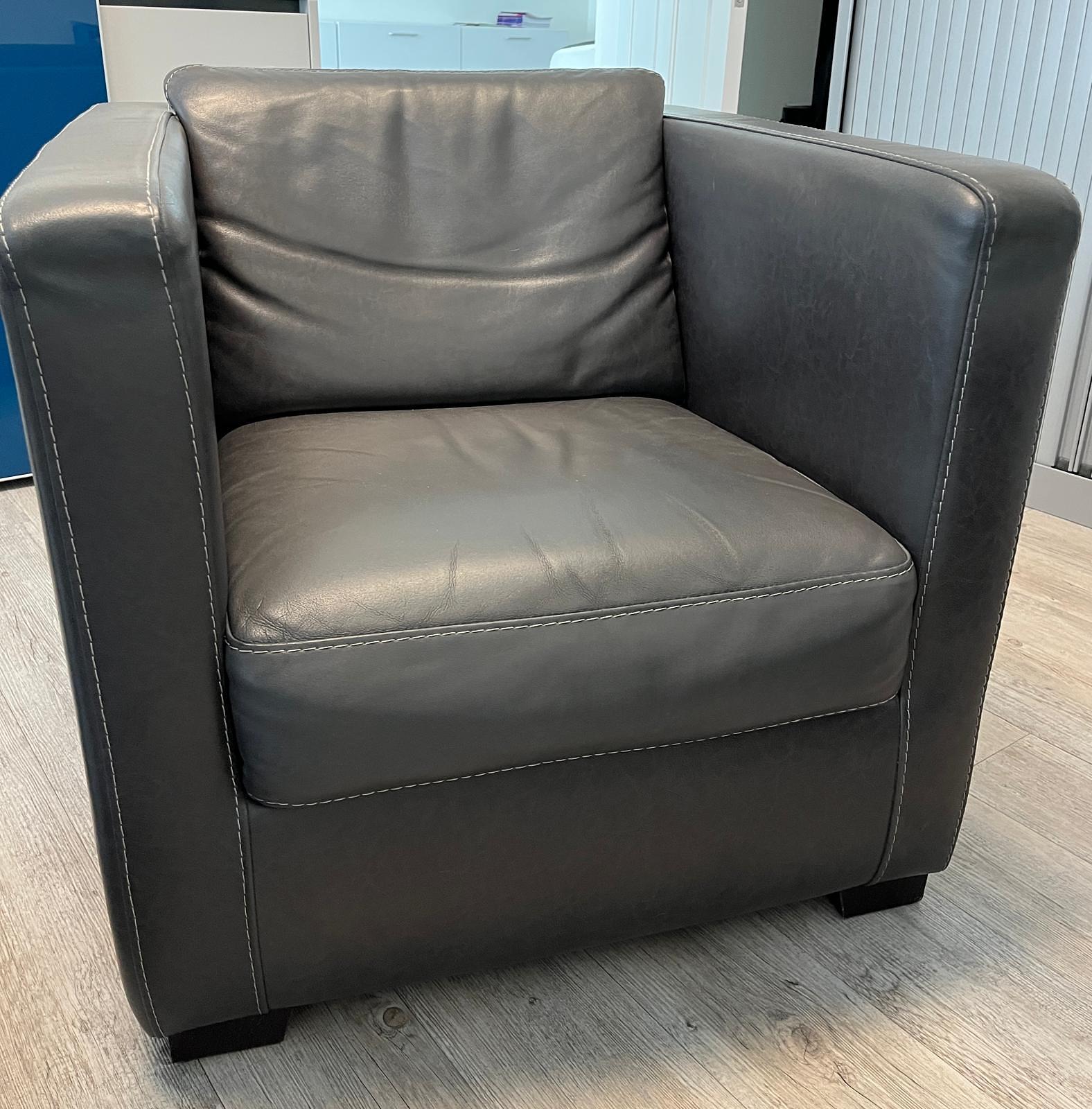 Ledersessel Graubraun  0
