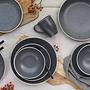 Kombiservice INDUSTRIAL CHIC 16er Set Steingut Schwarz 3