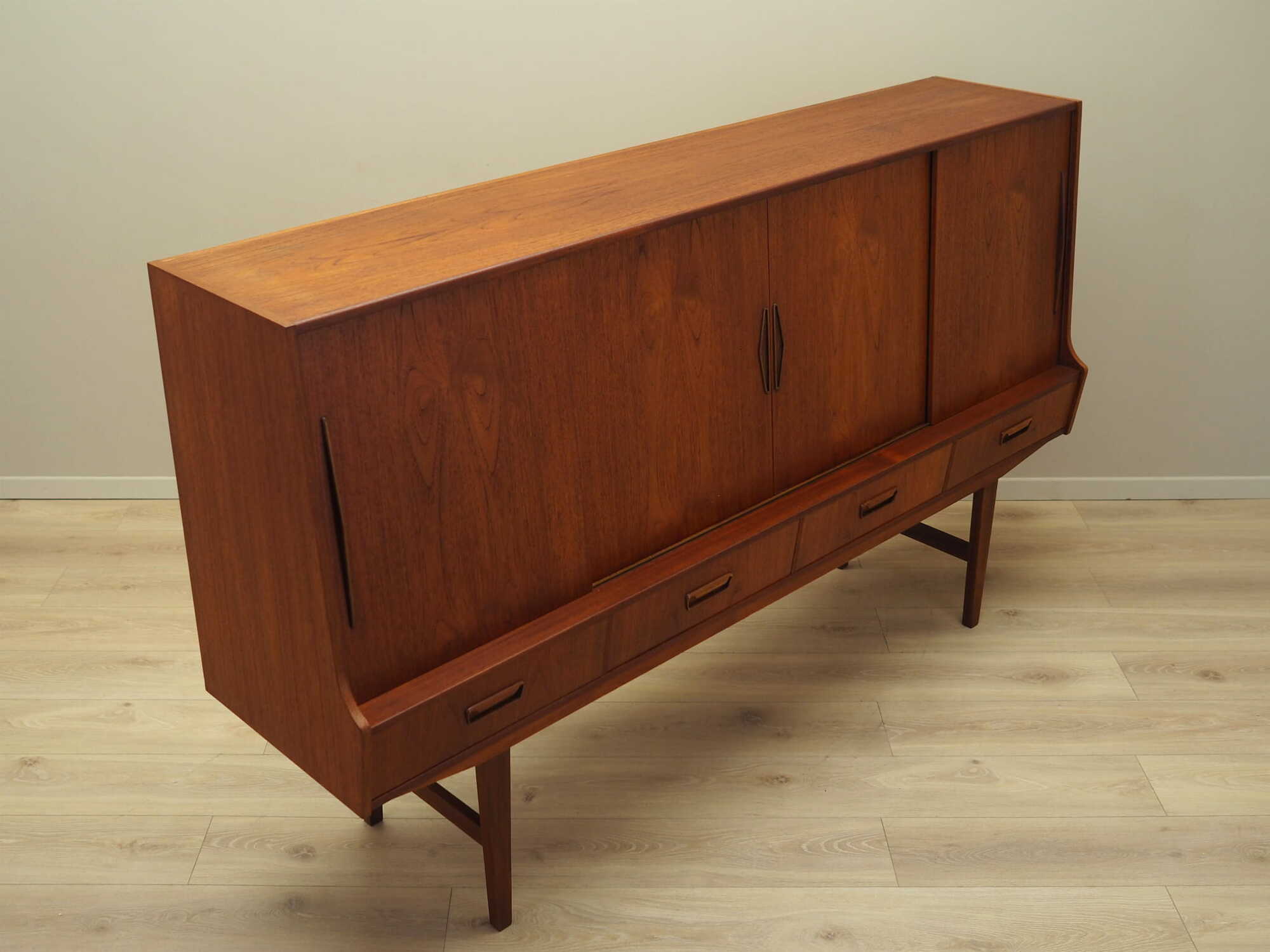 Highboard Teak Wood Brown 1960s 7