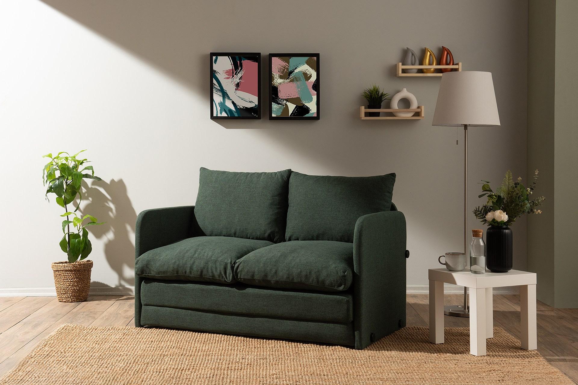 Saga Sofa Bed 2-seater Green 2