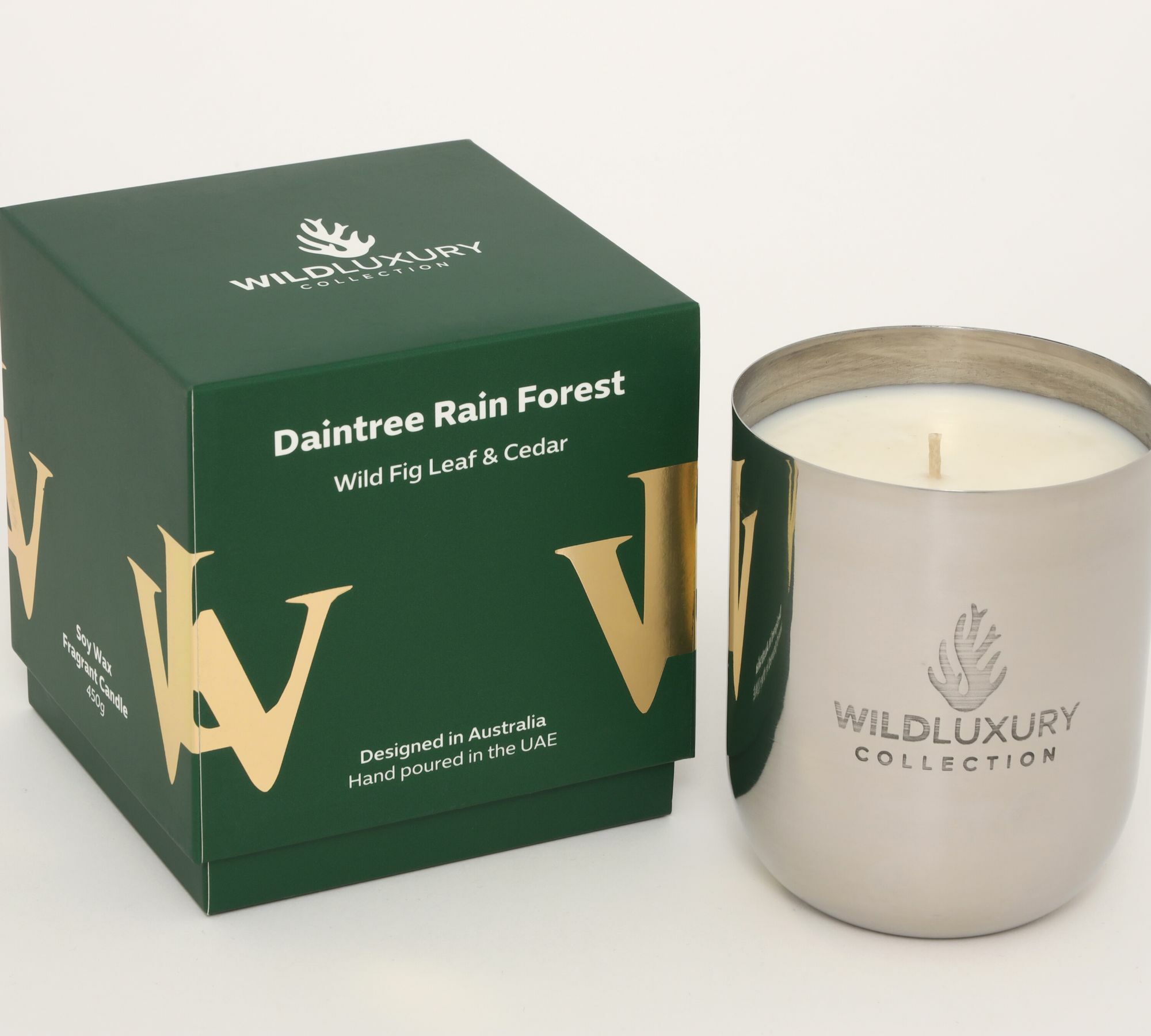 Handgegossene Sojawachs Duftkerze Daintree Rain Forest 450g 0